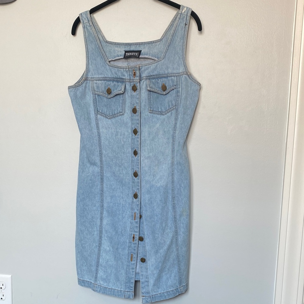 Denim Button-Down Mini Dress